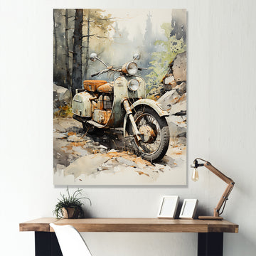 Classic Vintage Scooter - Scooter Canvas Wall Art